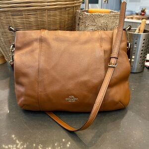 Vintage Coach Brown Pebbled Leather Bag in cognac